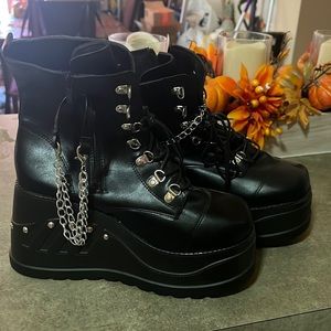 Black goth boots